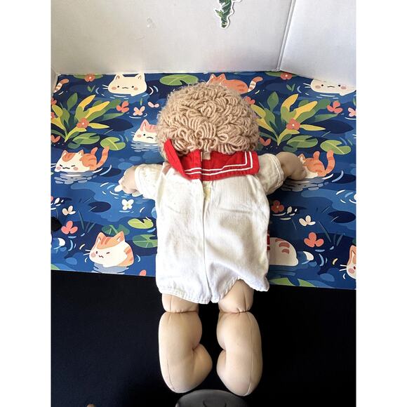 Vintage 1982 Cabbage Patch Kid Doll White Red Sailer Outfit Plush Stuffed - Picture 8 of 12
